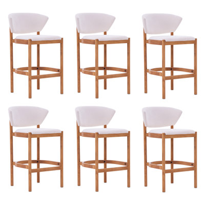 Upholstered Counter Stool With Wood Frame