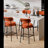 Sherpa Counter Height Bar Stools Set of 2 Modern Upholstered Barstools with Curved Open Back/Round Seat Boucle Comfortable Bar Chairs for Kitchen Island, 24.6 Inch-158450384