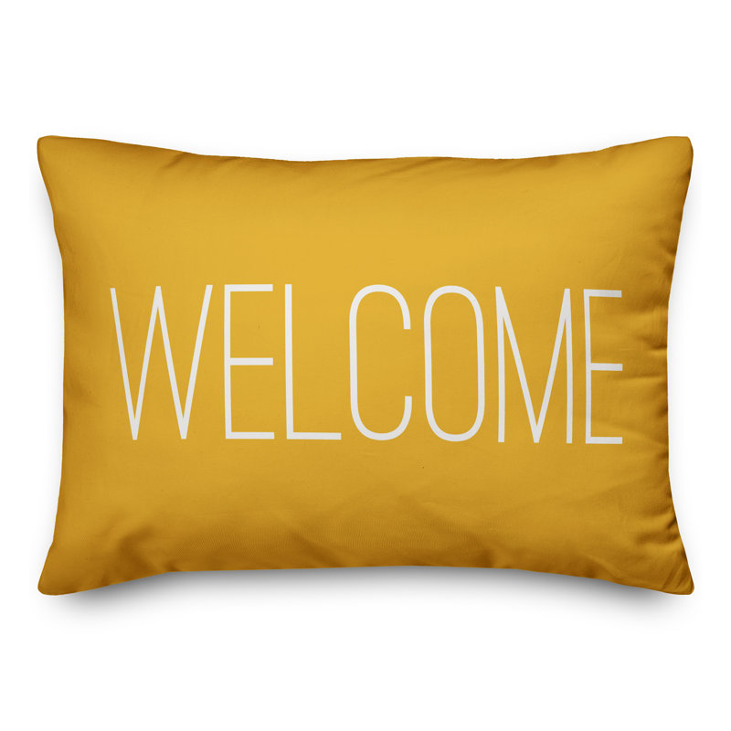 Textual Outdoor Throw Pillow, Orange