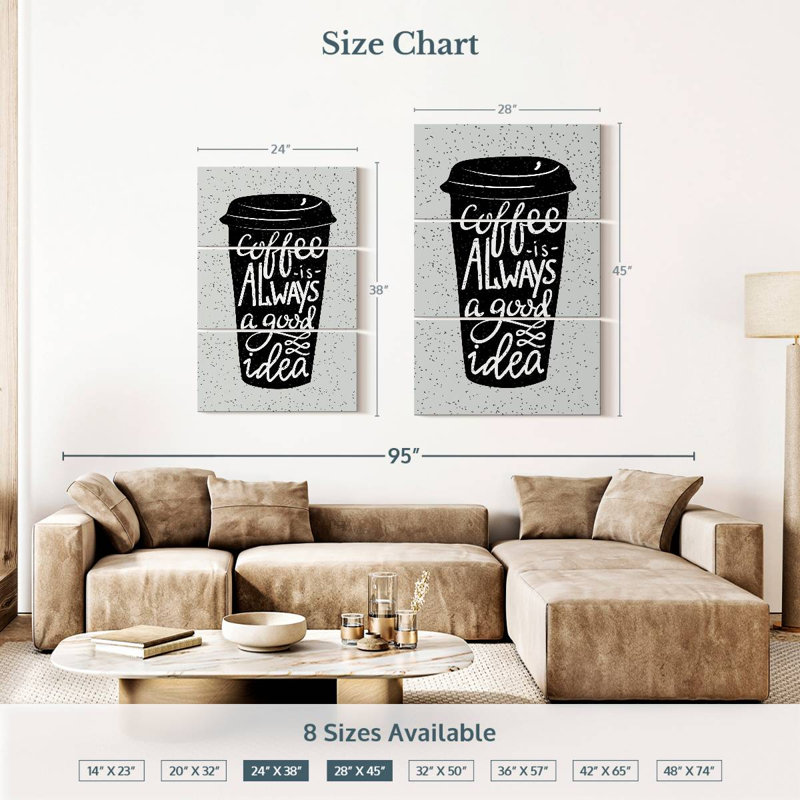 Yarlin Good Ideas And Coffee, 38" H x 24" W