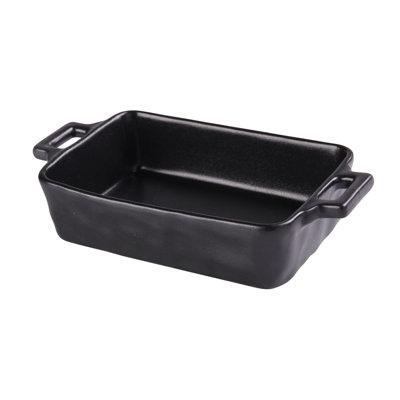 Plat de cuisson en porcelaine noire avec poignée Yanco Noble