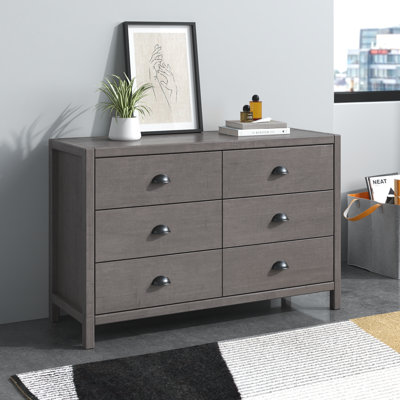 Arranda 6 Drawer 51.13" W Solid Wood Double Dresser