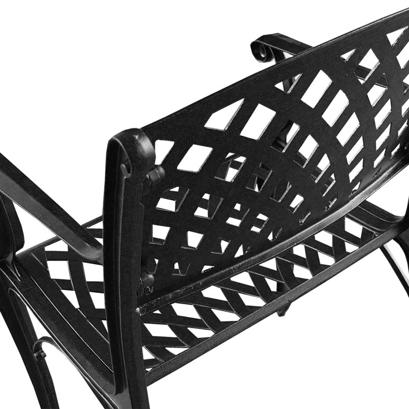 Casler Traditional Mesh Lattice Dining Set, Black