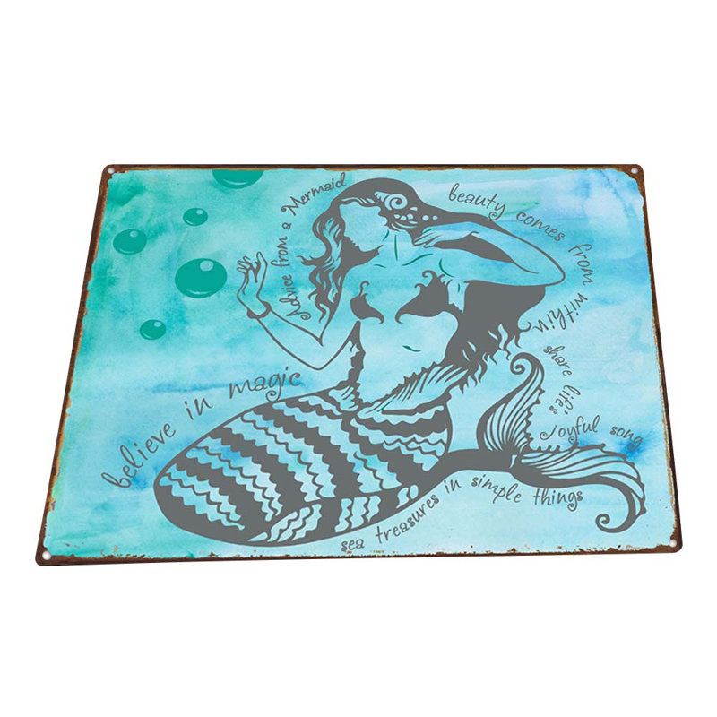 Mermaid Magic Sign, 17.2" H x 23.2" W x 0.04" D