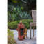 Fontaine d'extérieur à étages en polyrésine rouge avec lumière DEL, décor pour chien et oiseau, 16,2 x 11 x 26,8 po