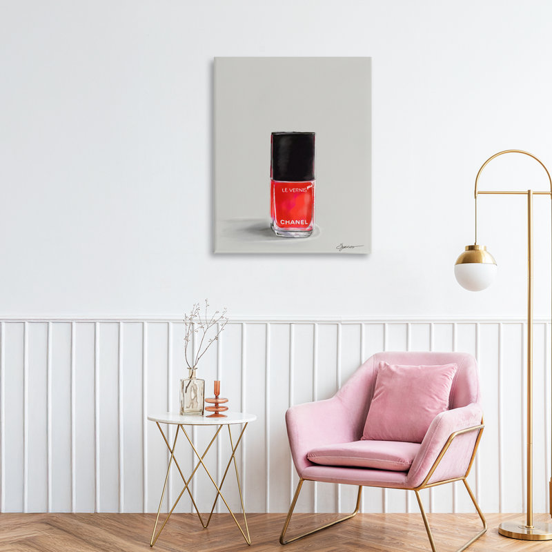 Toile pour vernis à ongles rouge Classy, design par Mary Sparrow, H 20 po x l 16 po