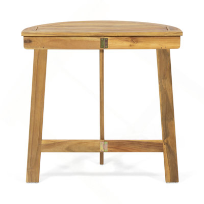 Outdoor Half-Round Folding Acacia Wood Bistro Table