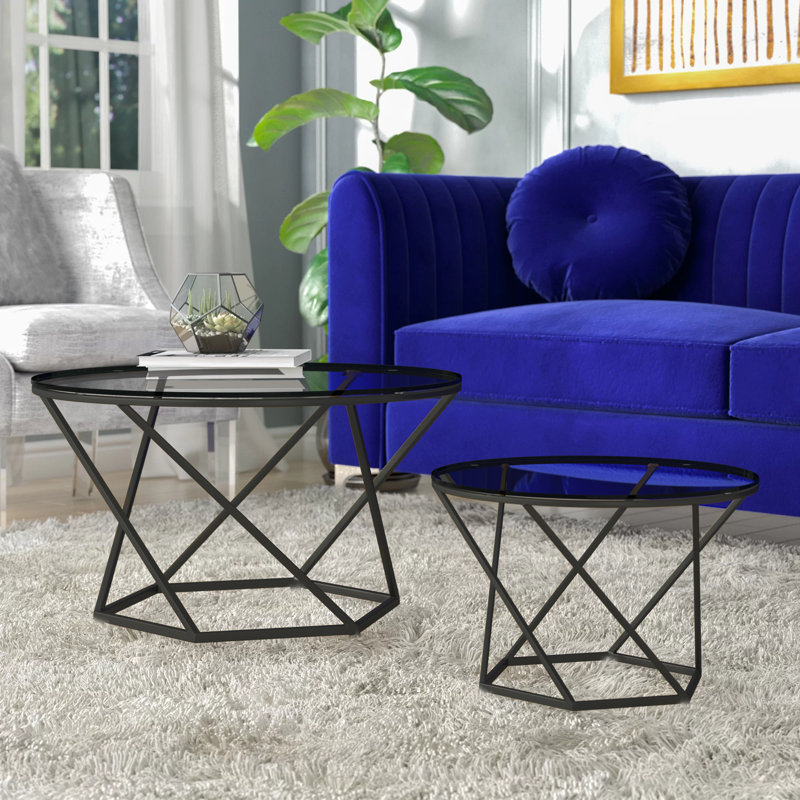 Glass Top Coffee Table, Black