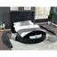 Grand lit de rangement capitonné en bois noir HAZEL-747422901-747422902