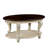 42'' Oval Wood Coffee Table For Living Room, 2-Tier Solid Wood Cocktail Table With Open Storage Shelf-573975859-573975861