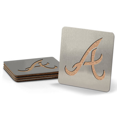Stainless Steel Square 4 Piece Coaster Set