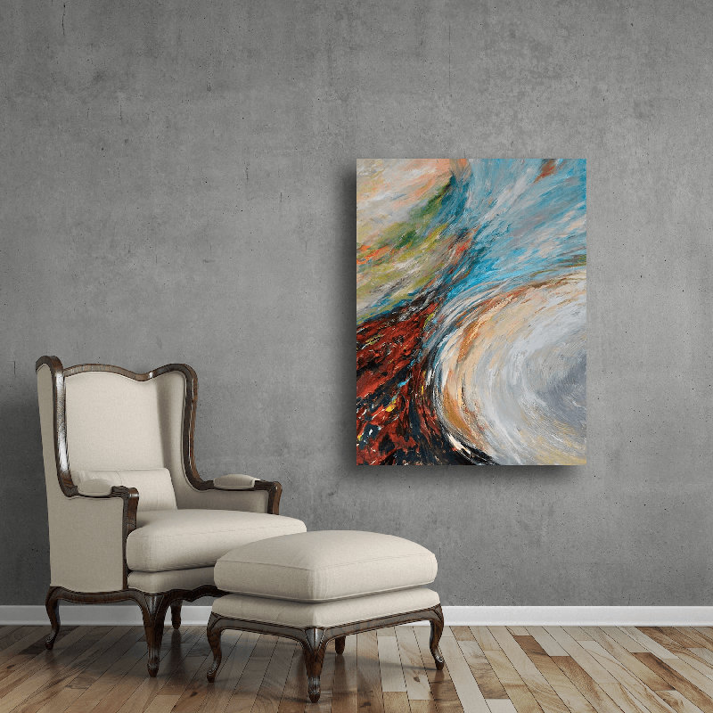 Undercurrent - Artist Enhanced Canvas Print, Brown Framed Canvas, 30" H x 24" W x 1.75" D