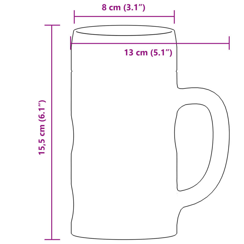 500ml Beer Mug Set