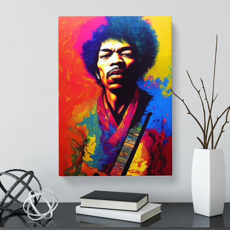 Jimi Hendrix Abstract - Wrapped Canvas, 60cm H x 40cm W x 3cm D