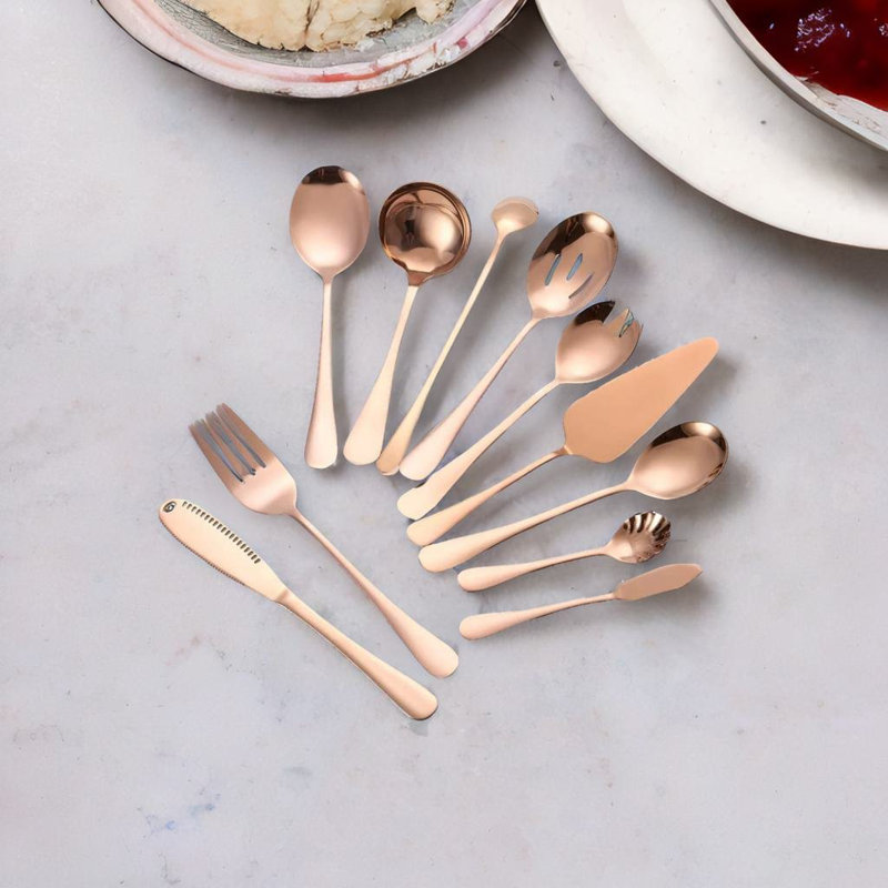Mobeen 11 Piece Stainless Steel Hostess Set, Argent