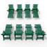 Dareona Pakkdiarie Outdoor HDPE Adjustable Reclining Chaise Lounge Chair With Wheels & Cup Holder (Set of 8)
