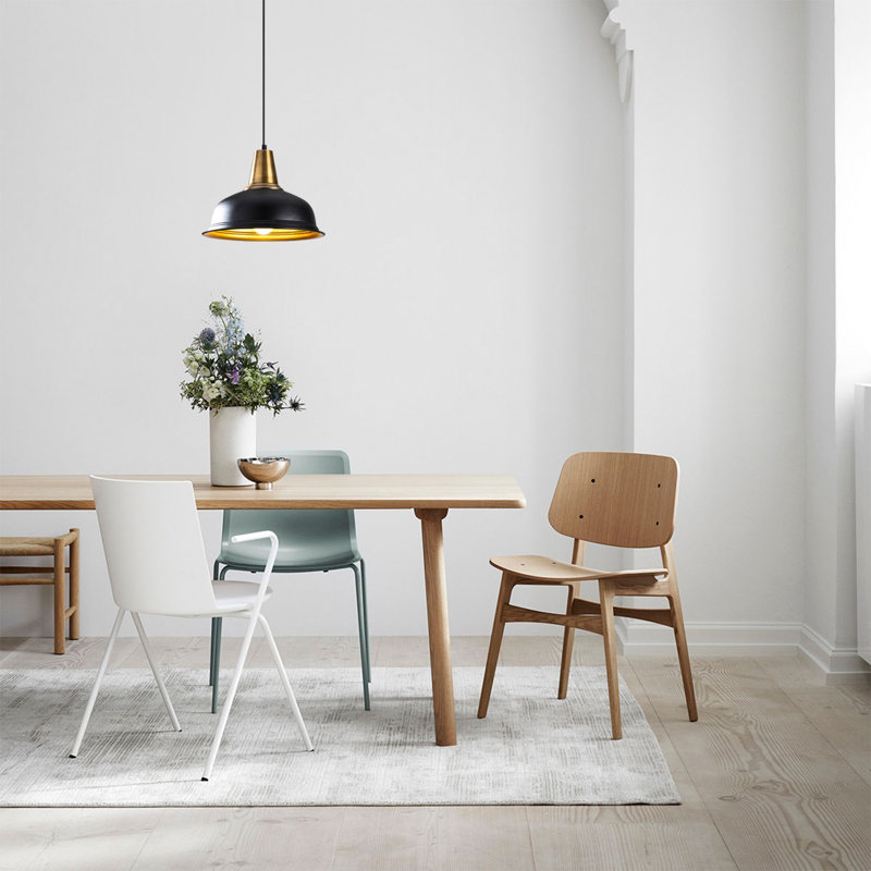 Lustre scandinave Glam, structure en métal noir, hauteur: 47,2 pouces | Câble réglable de 90 cm | Douille E27, 40 W maximum | Éclairage moderne et élégant pour le salon et la salle à manger | Conception IP20, élégante et fonctionnelle