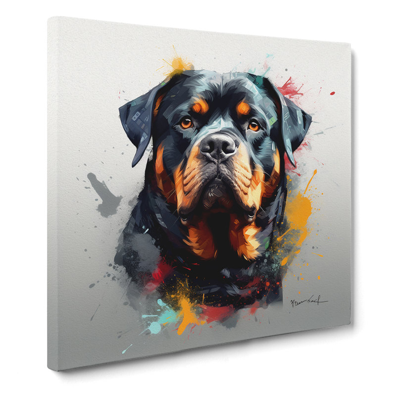 Rottweiler Conceptual Art No.1 - Wrapped Canvas, 35cm H x 35cm W x 3cm D
