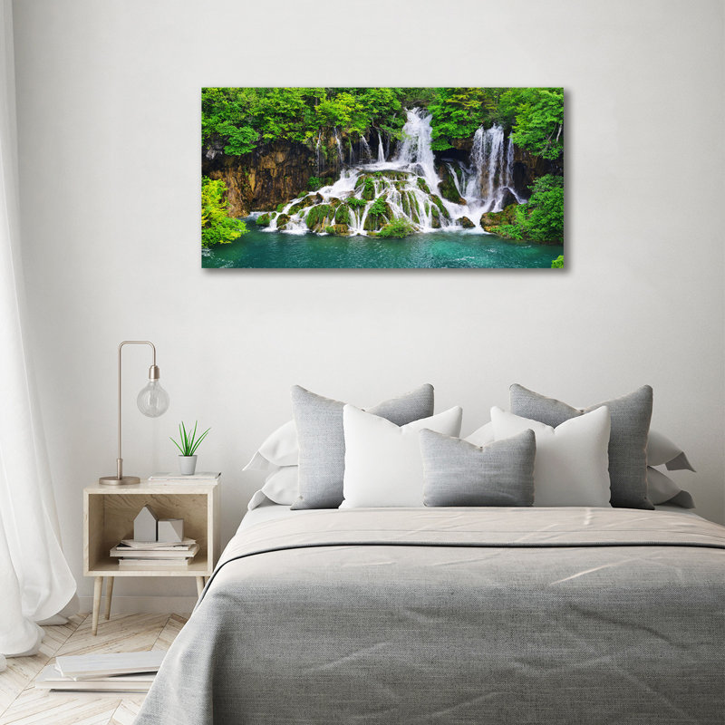 Waterfall In The Mountains - Print, Canvas, 70cm H x 140cm W