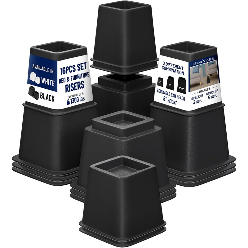 5.5'' Bed Risers, Black
