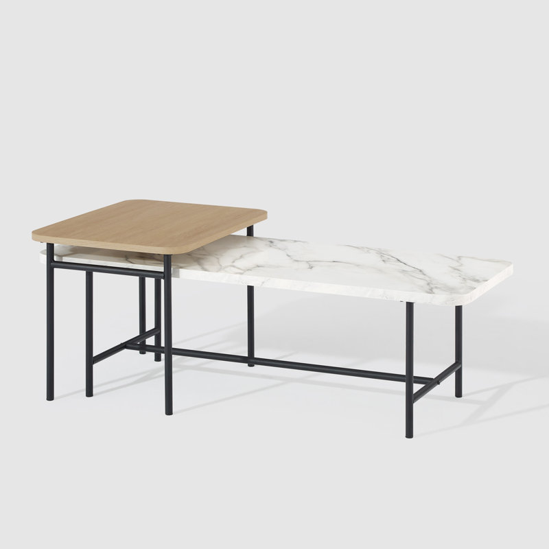 Chowning Trestle Coffee Table, Coastal Oak/Black