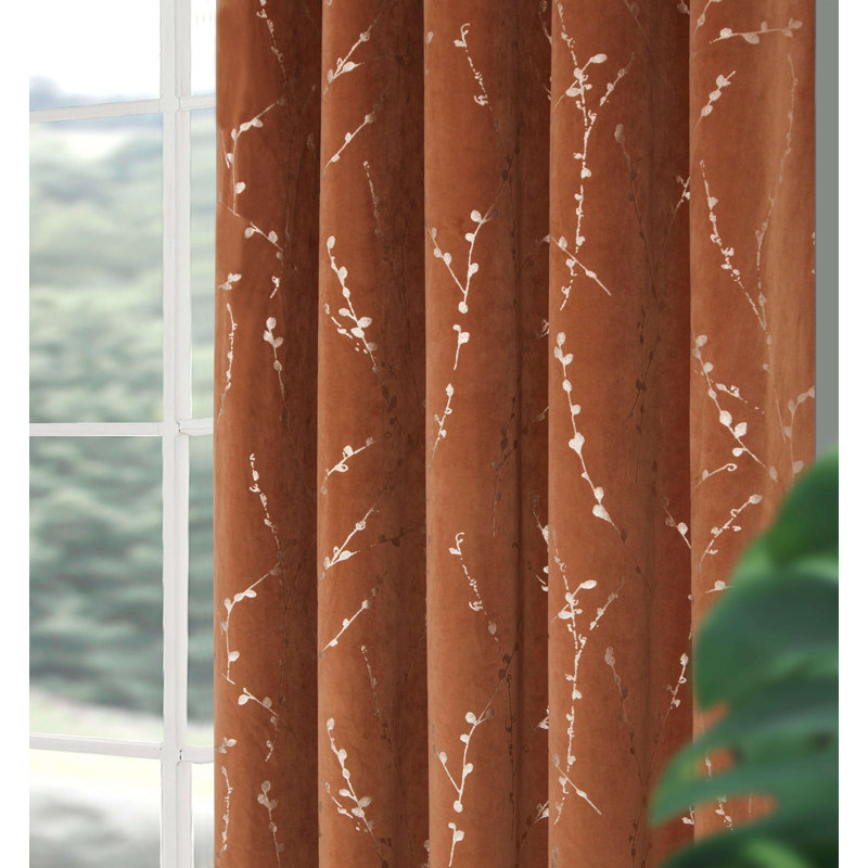 SantaAna Room Darkening Curtain Pair, Tan, 114cm Width x 137cm Drop