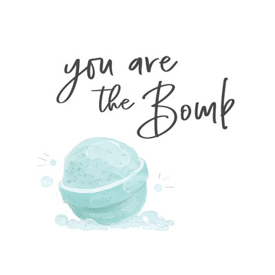 You Are The Bath Bomb Watercolour - Wrapped Canvas Print