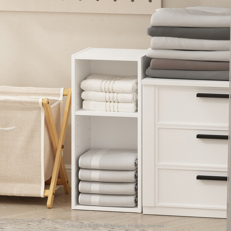 Shavon 2-Tier Multipurpose Clothing & Closet Storage Organizer Shelf, 10-Inch Width, 21.8" H x 9.8" W x 9.3" D, Blackwood