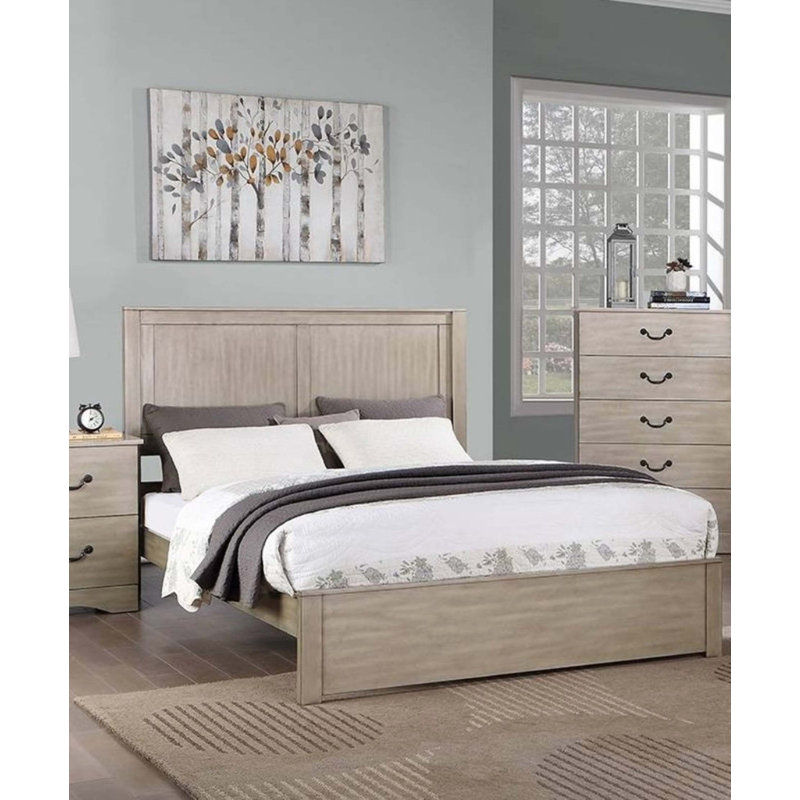 Mobilier de chambre à coucher à tête de lit à deux panneaux style rustique Eastern, Très grand lit