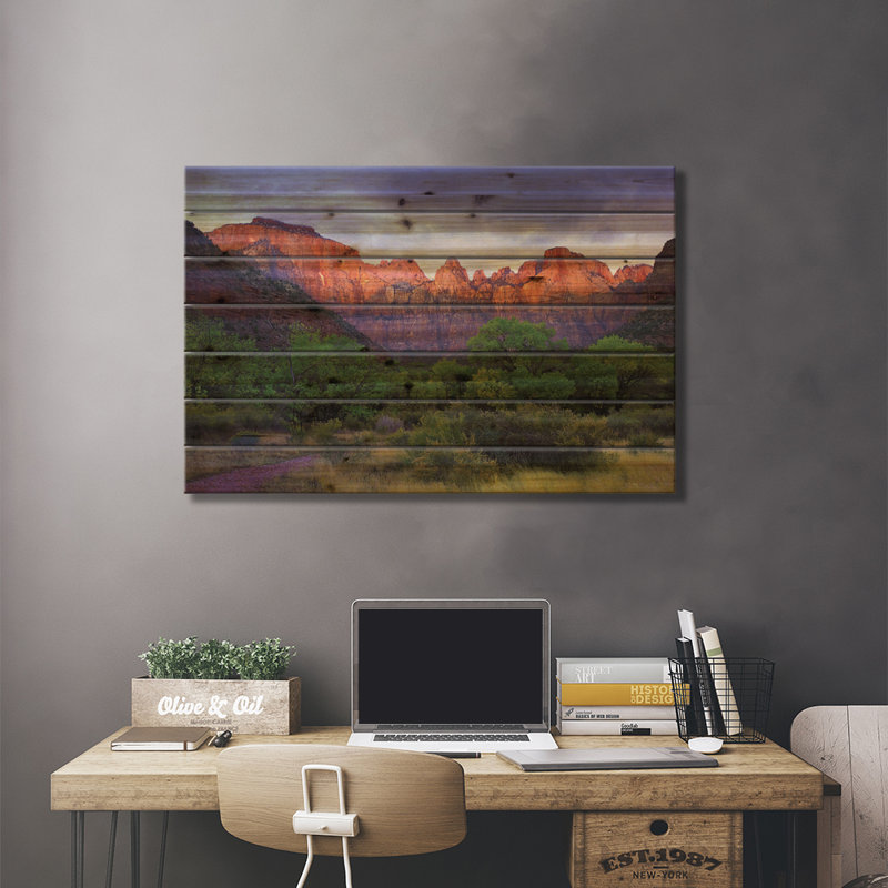 Tours de la Vierge, parc national de Zion, Utah par Tim Fitzharris - impression sur bois sans cadre