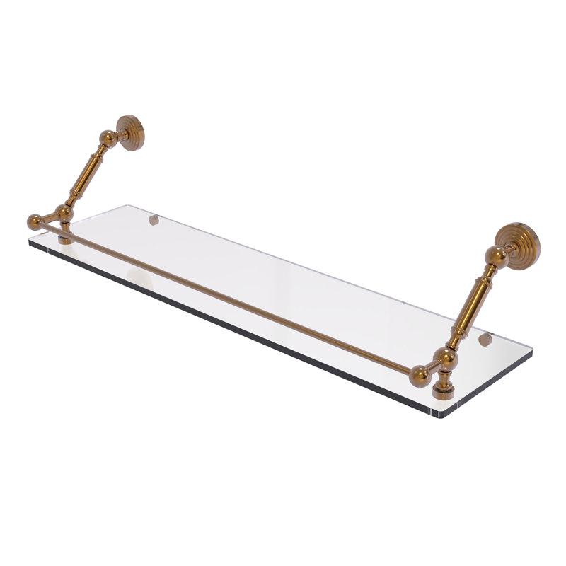 Tablette flottante avec barre de galerie hertzler, Bronze brossé, H 7,3 po x l 30 po x P 8,6 po