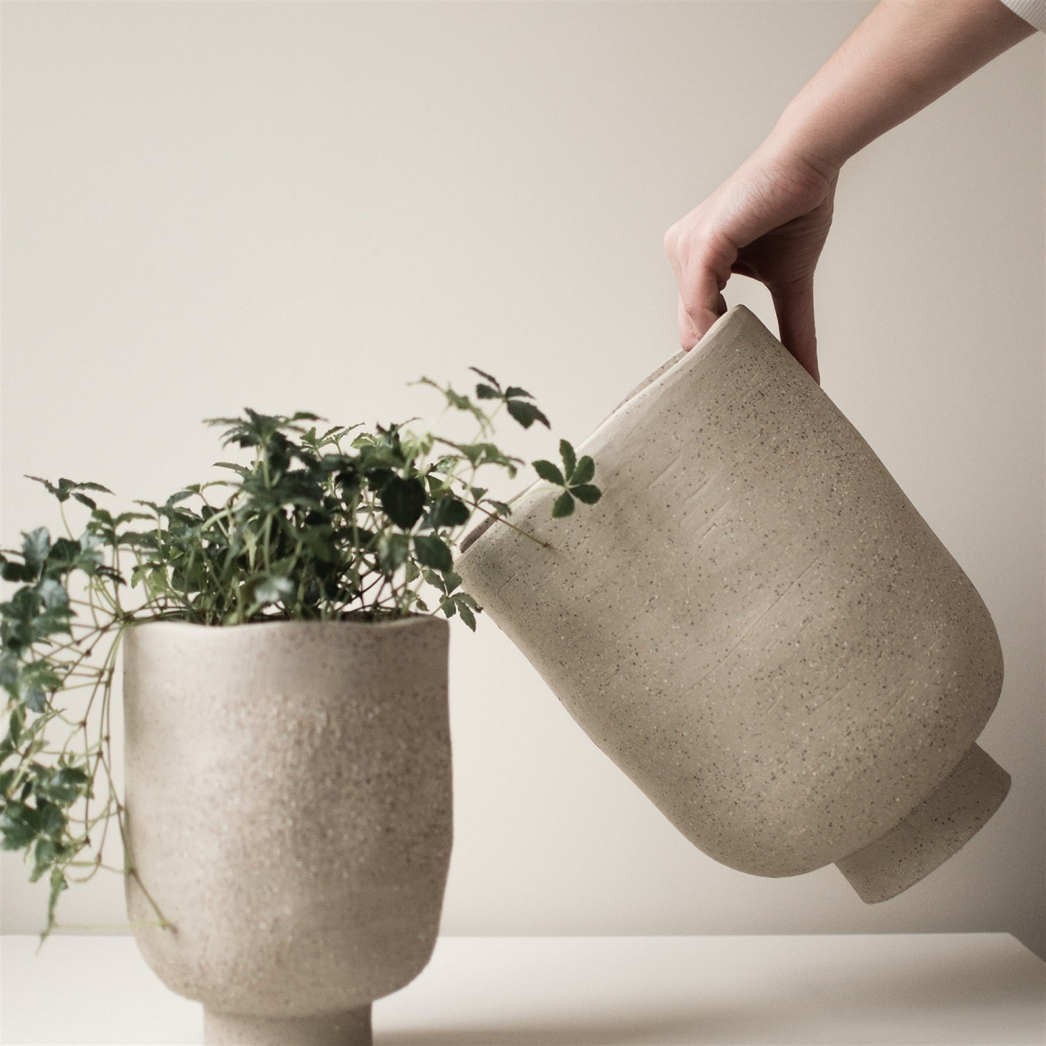 Beirne Earthenware Table Vase, White