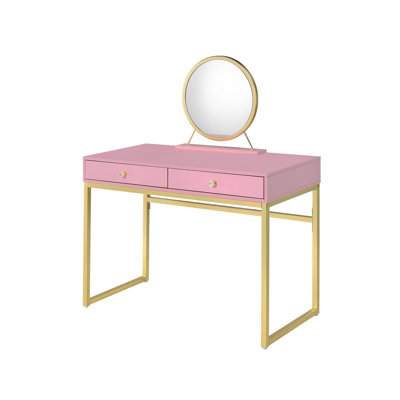 Bureau de coiffeuse avec miroir et plateau à bijoux Coleen