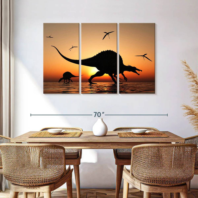 Brampt Dinosaur Sunset, 36" H x 57" W