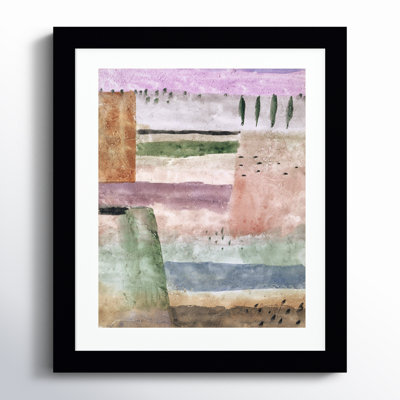Landscape with Poplars by Paul Klee Wood Framed Wall Art Print