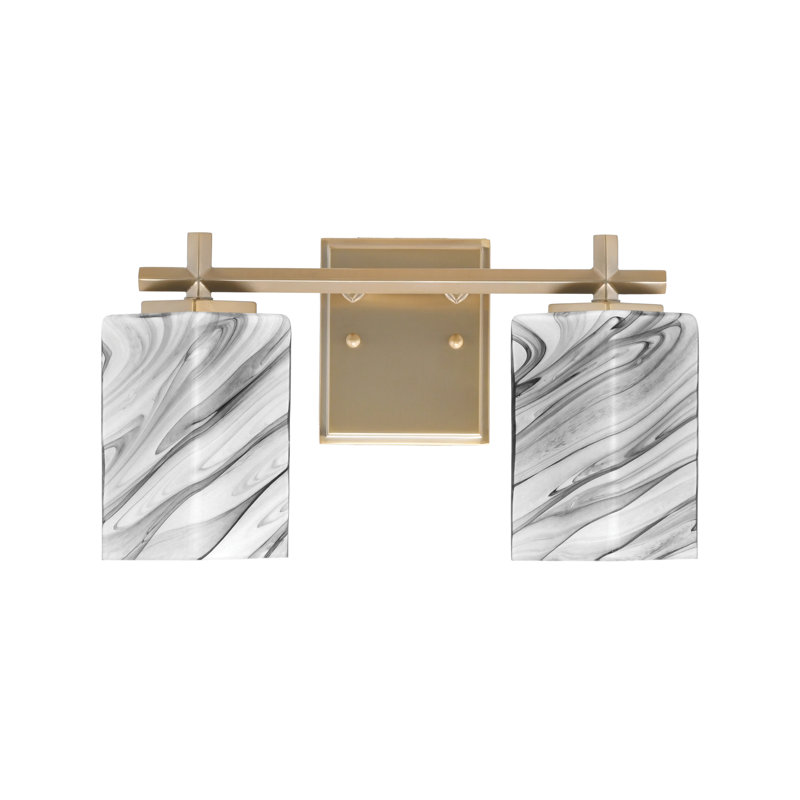 Barre d'éclairage de salle de bain 2 lumières Franklin, Laiton
