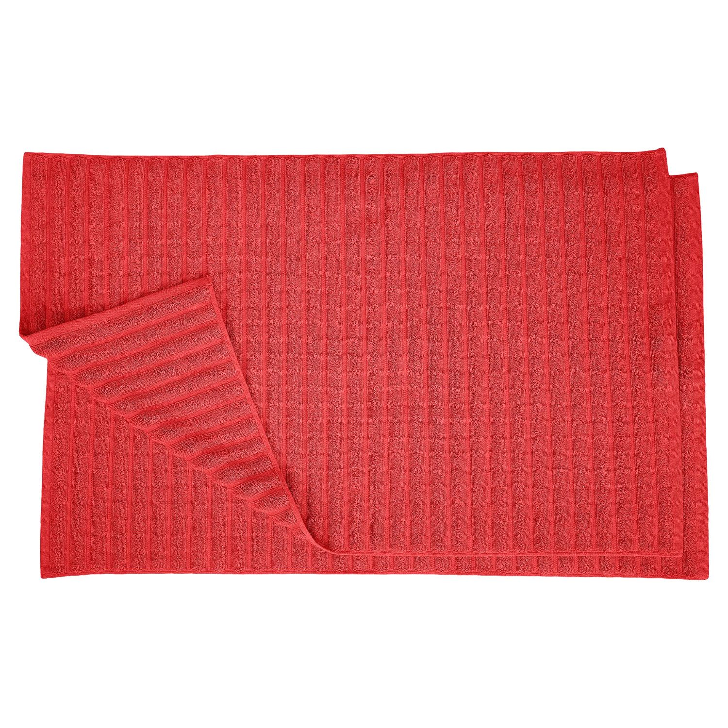 Pardue Cotton Bath Mat, Solid Color, Cranberry