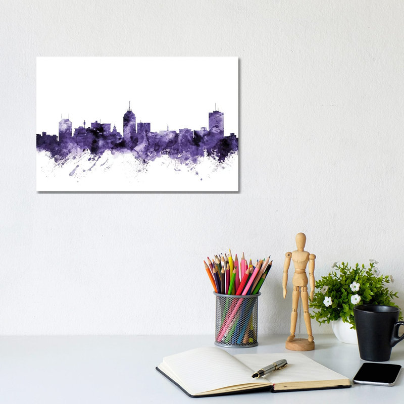 Fresno, California Skyline by Michael Tompsett - Wrapped Canvas Gallery-Wrapped Canvas Giclée, 20.32 cm H x 30.48 cm W