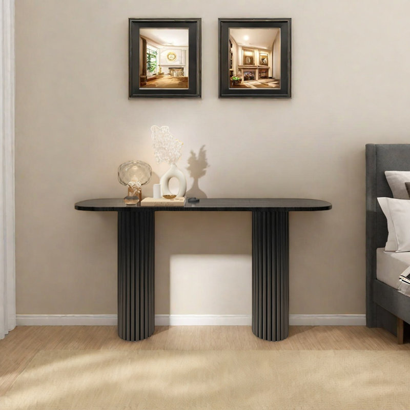 Console Retro Minimalist Elegant, Noir, noir, noir, noir, H 31,5 po x l 55,12 po x P 13,78 po