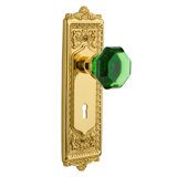 Egg & Dart Plate with Decorative Keyhole and Waldorf Emerald Door Knob