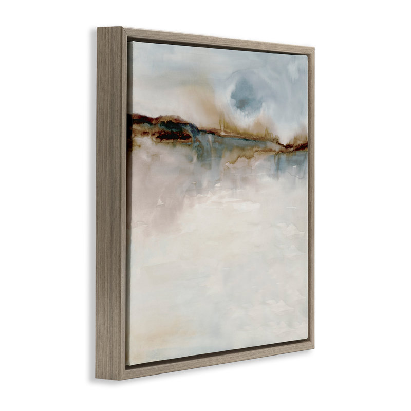 «Neutral & Soft Abstract Palette», art par Jacob Q, H 18 po x l 18 po, Cadre flottant orme Montalcino