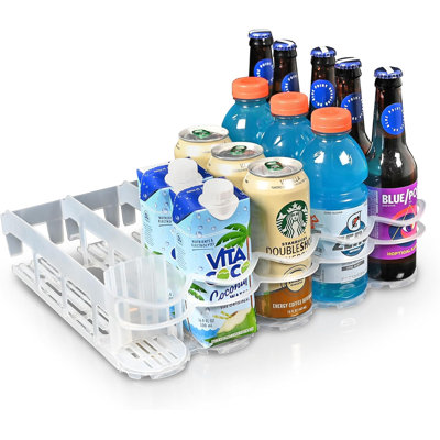 Fridge-Plus Drink Organizer for Refrigerator Storage - Soda Can Dispenser and Soda Can Organizer Rack for Bar Fridge (Pack of 1)