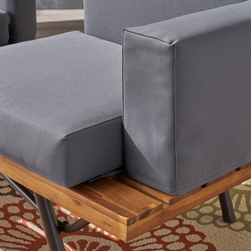 Ensemble de meubles de patio 2 pièces avec causeuse et table basse