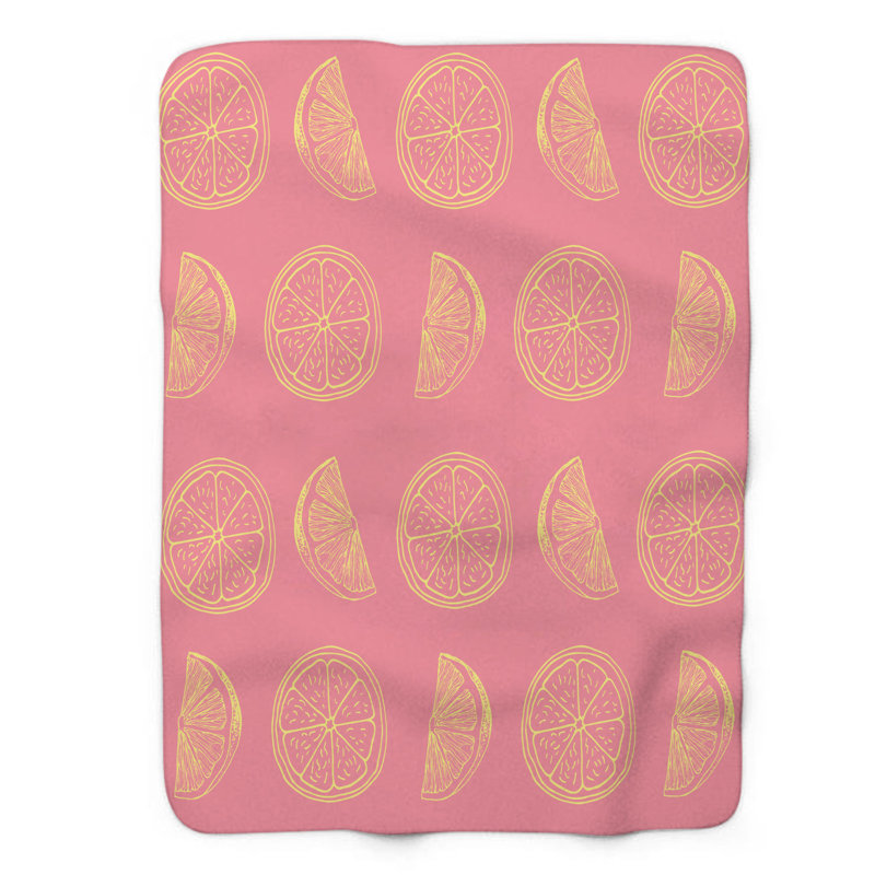 Couverture 1 pièce en sherpa Rosy Citrus Glimmer, L 60 po x L 80 po