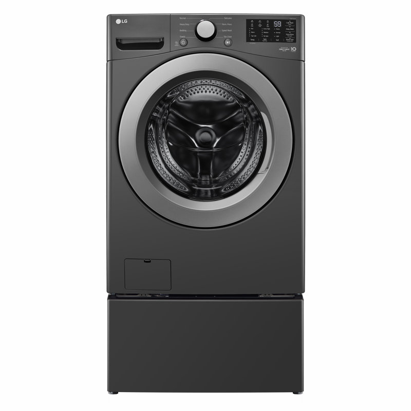 LG Mega Capacity Front Load Washer, 5.0 cu. ft., Middle Black