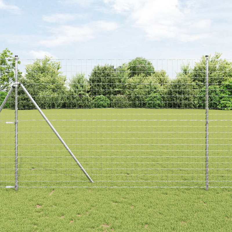 Galvanised Steel Border Fencing, 150 x 1000 x 0.2 cm, Silver