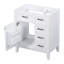 Meuble-lavabo de 30 po sans lavabo, base d'armoire seulement, armoire de salle de bain avec tiroirs, cadre solide et panneau de fibres à densité moyenne, blanc