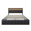Modern Upholstered Ottoman Storage Bed With LED Headboard & USB-C Port, Industrial Bed Frame-284853134-274385995