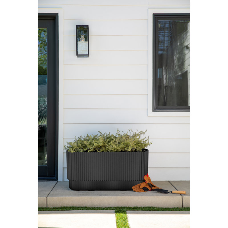 Demi Long Planter, Black, 2