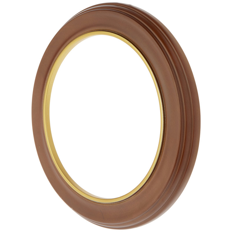 Latitude Run Wall Mountable Plate Frame, Walnut/Gold, 0.875" H x 11.25" W x 11.25" D